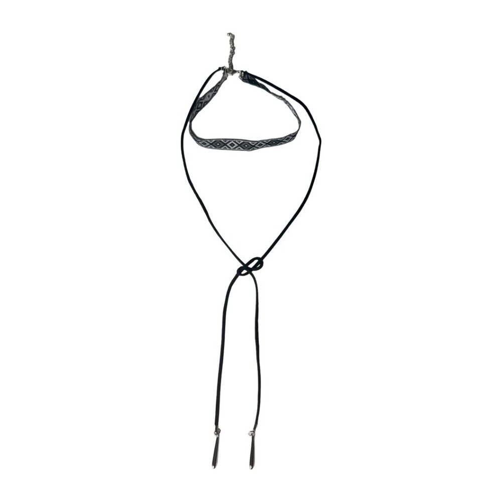 Western-Inspired Choker Necklace with Front Tie Detail – Never Worn